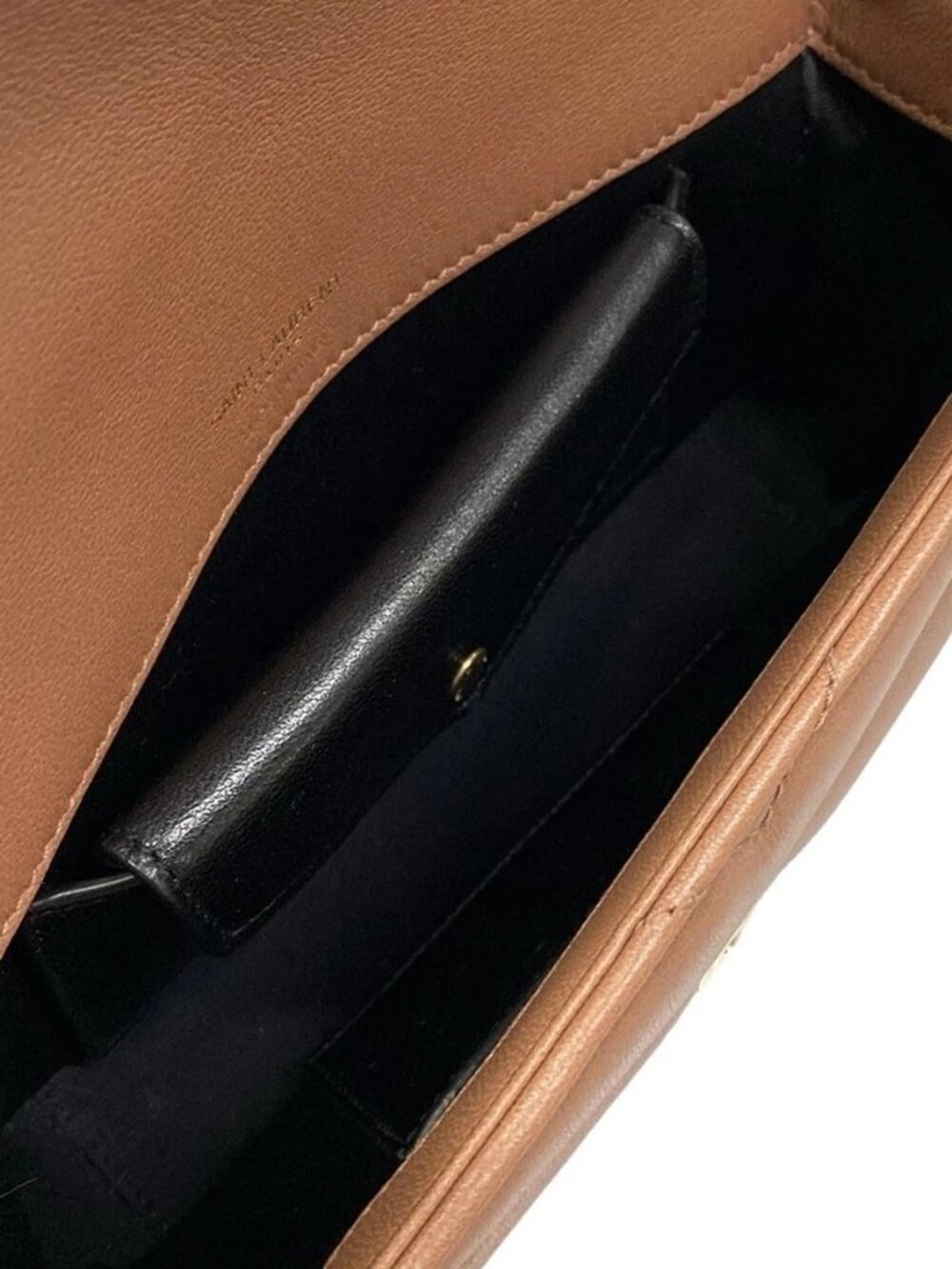 SAINT LAURENT PARIS Lulu Toy Mini 821749 Pink Beige Leather Shoulder Bag - Picture 12 of 15